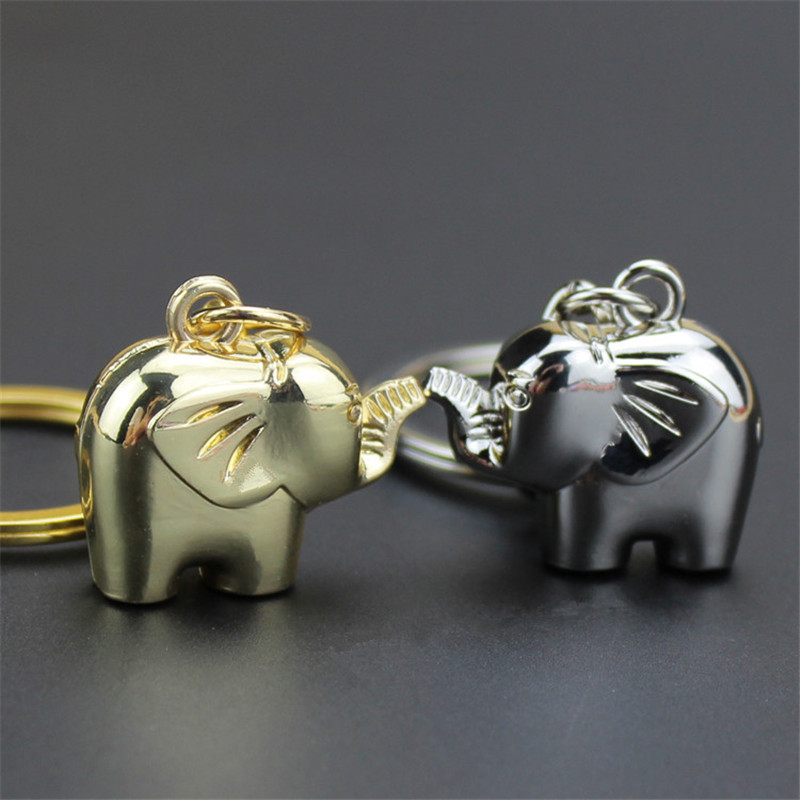 

10Pieces/Lot Lovely Pet Keychain Elephant Keyrings Silver Color Gold Alloy Key Chain Party Souvenir Gifts for Women portachiavi donna