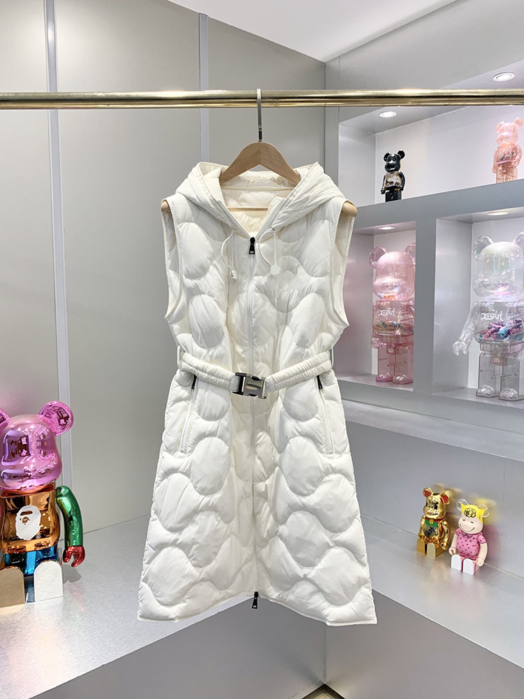 

2021 winter new women's hooded white duck down rhombus mid-length slim waistcoat, xqnm724 3043, Postage