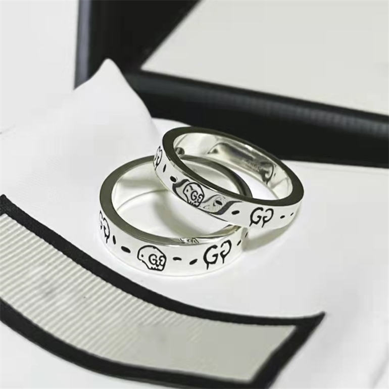 

72% OFF designer silver pure white copper elf double g couple non fading female ring jewelry