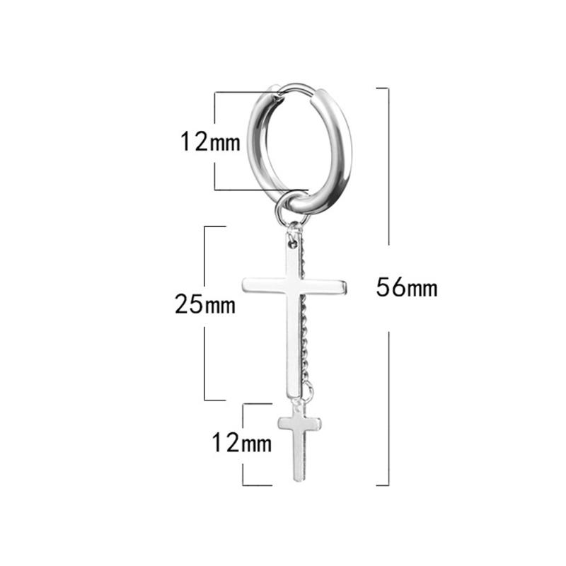 

Stud L.Mirror 1Pair Fashion Ear Stud/ Clip Titanium Steel Men No Hole Open Round Rings