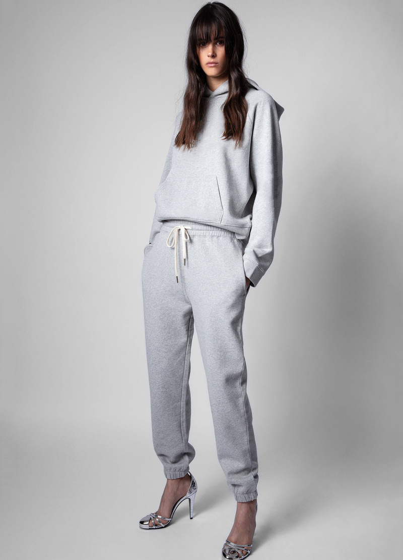 

#9132 French style Happy branded women's hoodied sweater kit Autumn Winter smilling face sweaters set XS, Pink