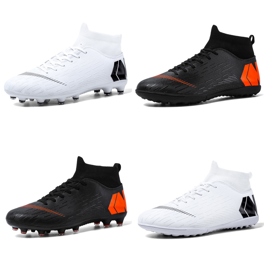 

2021 Men's Football Shoes Boys Lawn Grass Anti-skid Training Long Nails/broken Nails 35-45 210720, White long spike