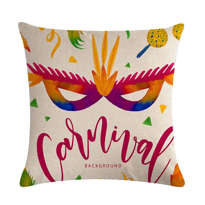 

Cushion/Decorative Pillow Geometric Print Pillowcase Home Decorative Sofa Piece Mardi Gras Cotton Linen Fashion Vintage Cover Poszewki Na Po