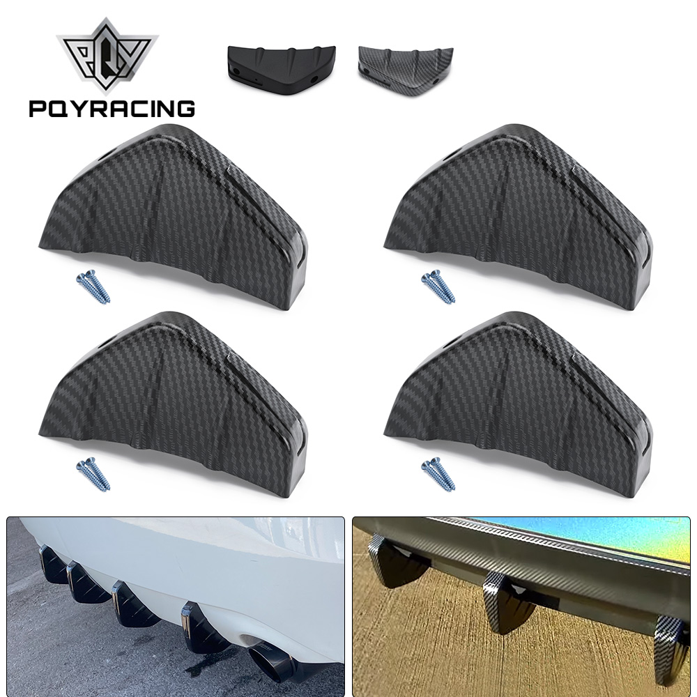 

Universal Modified Shark Fin Rear Spoiler Bumper Lip Diffuser Car Accessories Carbon Fiber Pattern/Black 1Pcs/4Pcs PQY-WSS10