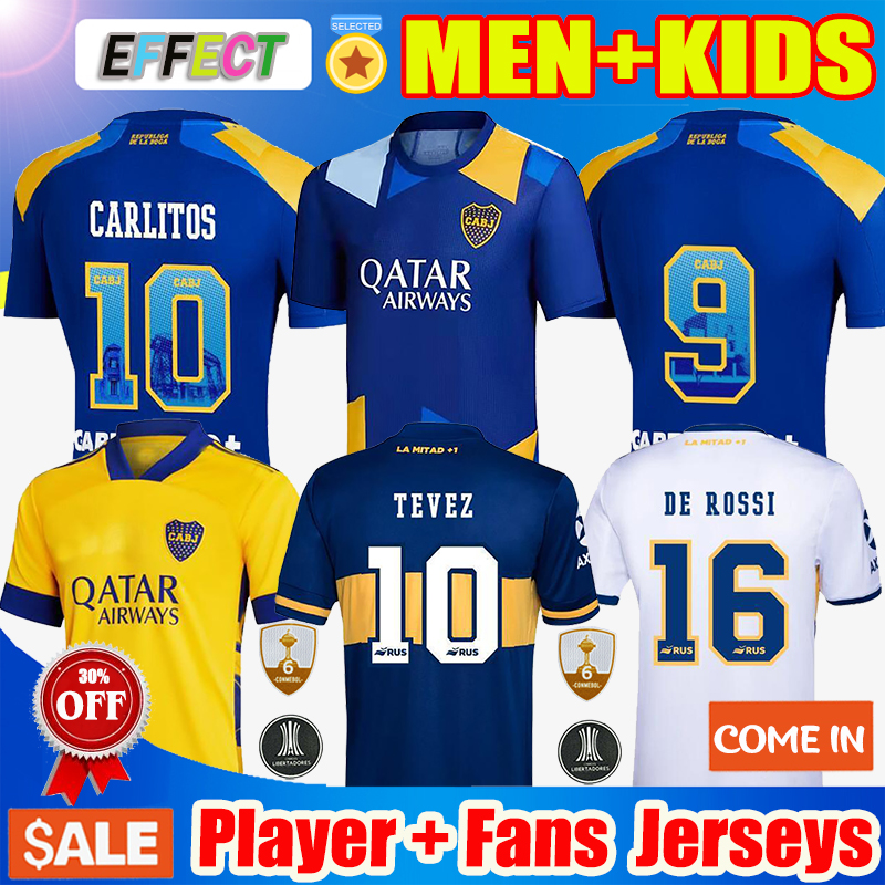 

Player Fans Version 21 22 Boca Juniors soccer jersey CARLITOS MARADONA TEVEZ DE ROSSI 2021 third home away 3rd 4th thailand football shirt MEN AND KIDS SETS UNIFORM, Player version juniors 2020 away