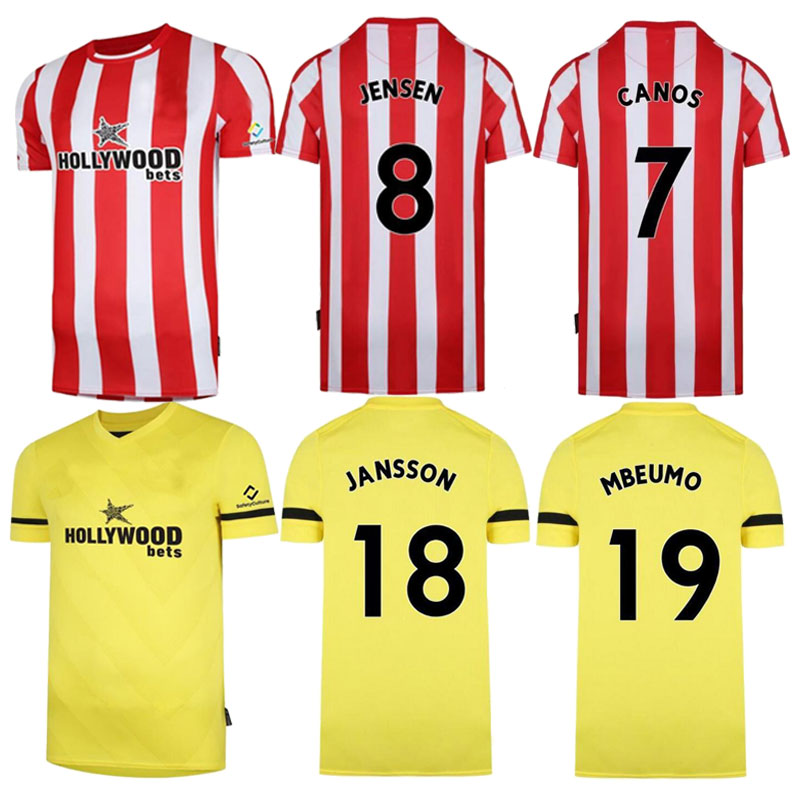 

21 22 Brentford soccer jerseys home away WISSA MBEUMO TONEY ONYEKA Dasilva Fosu AJER Forss CANOS camisetas 2021 2022 maillot de foot adult men kit football shirts top, 2122