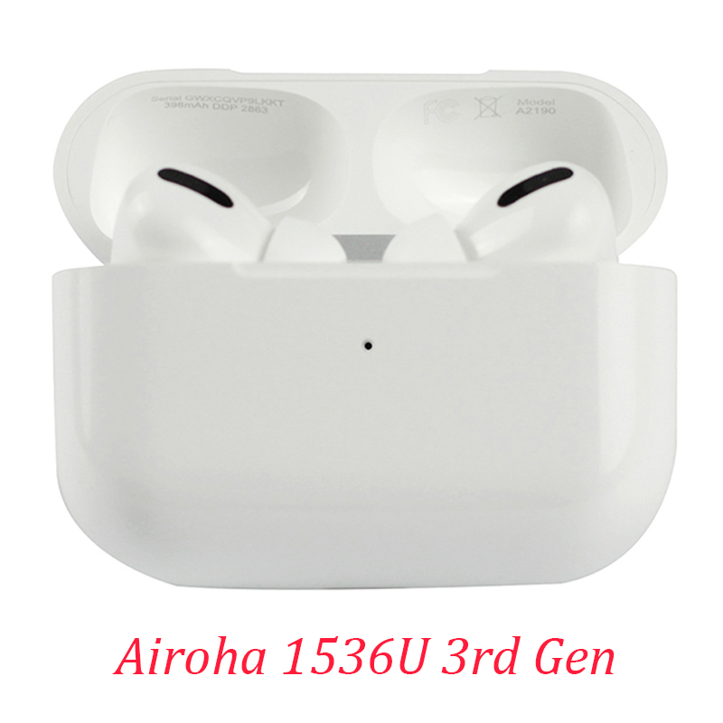

A+ Grade Air Pods Pro 3rd Gen AP3 TWS Earphones Airoha 1536U H1 Chip with Charging Box Rename GPS Bluetooth Wireless Headphones 3 Generation in-ear Earbuds, White