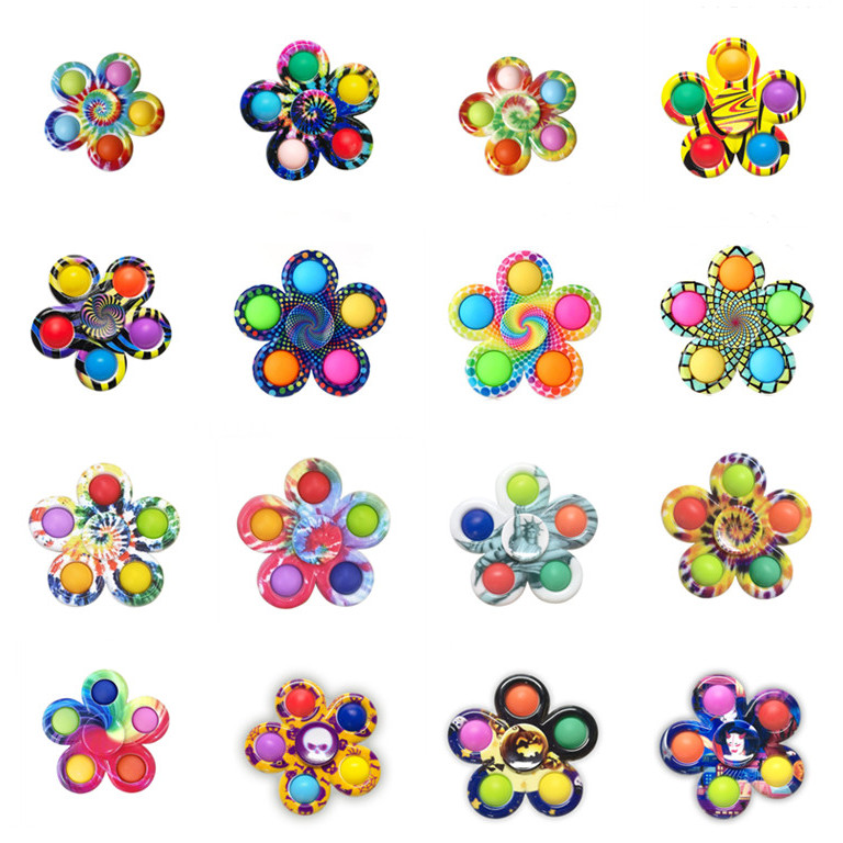 

Decompression Toys Push its Pops Fidget Colorful Spinner Characteristic Five Popper Bubble Fingertip Sensory Toy for Children Gifts