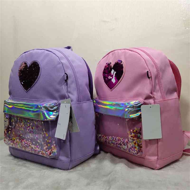 

2021 new Korean chaopai pupils' colorful Sequin schoolbag girls' fashion Backpack, Purple