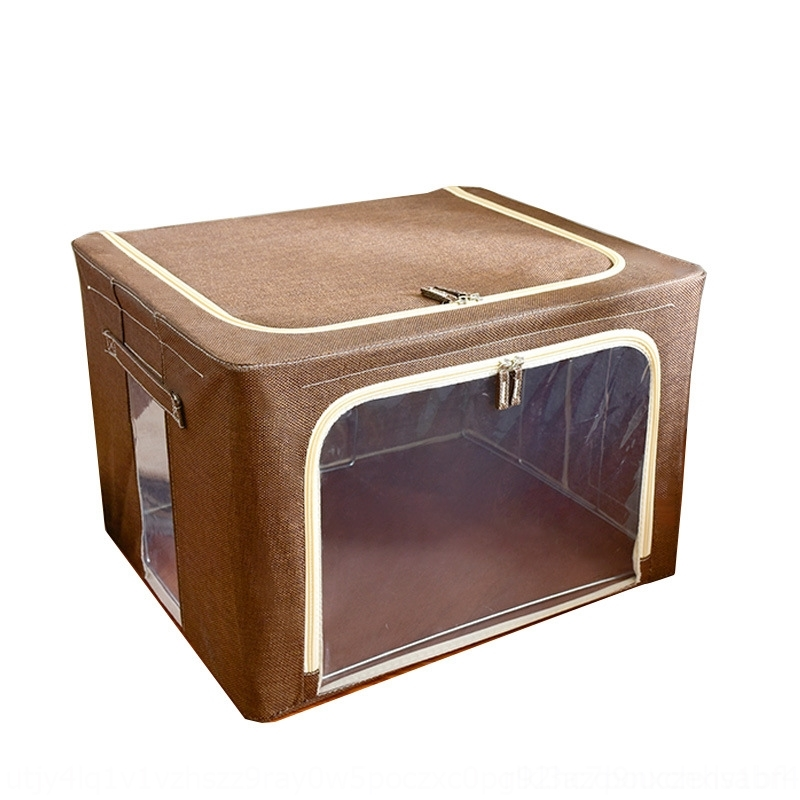 7hWx cotton and cotton and linen g linen box storage bags 6 steel frame odorless waterproof clothing finishing box folding quilt storage ba-image-678824418