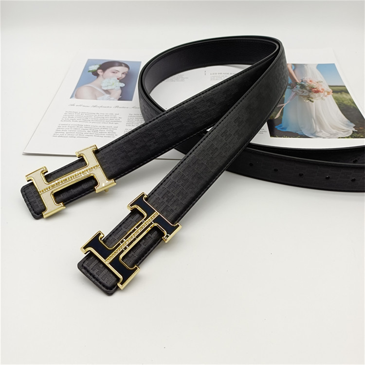 

Belt Men's Smooth Korean Personalized Youth h Buckle Leather Pants with Fashion Leisure, Black;brown