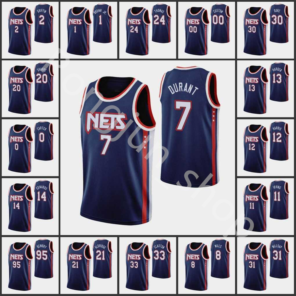 

2021-22 printed men basketball kyrie irving kevin durant patty mills joe harris 75th anniversary jerseys size s-xxl, Black;red