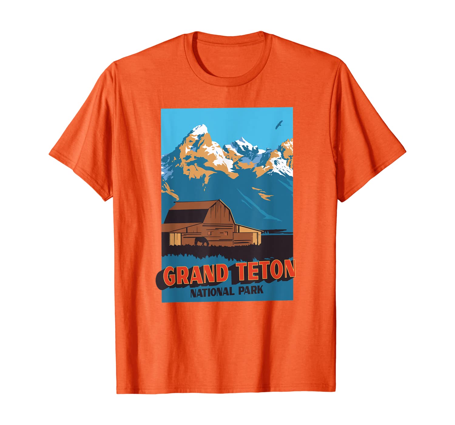 

Wyoming Grand Teton National Park Vintage Souvenir Gift T-Shirt, White;black