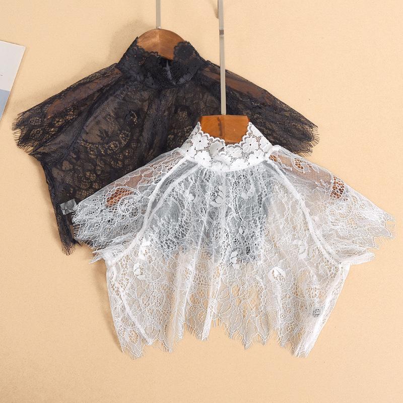 

Bow Ties Black White Lace Hollow Fake Collars For Women Detachable Stand Sweater Blouse Tops Decorative Neck Tie DecorativeBow