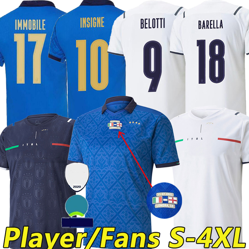 

4XL 2021 Italy SENSI BARELLA soccer jerseys 21/22 ITALIA INSIGNE BERNARDESCHI CHIELLINI European Cup football jersey shirt BONUCCI BELOTTI JORGINHO men kids kit, 20-21 home kids