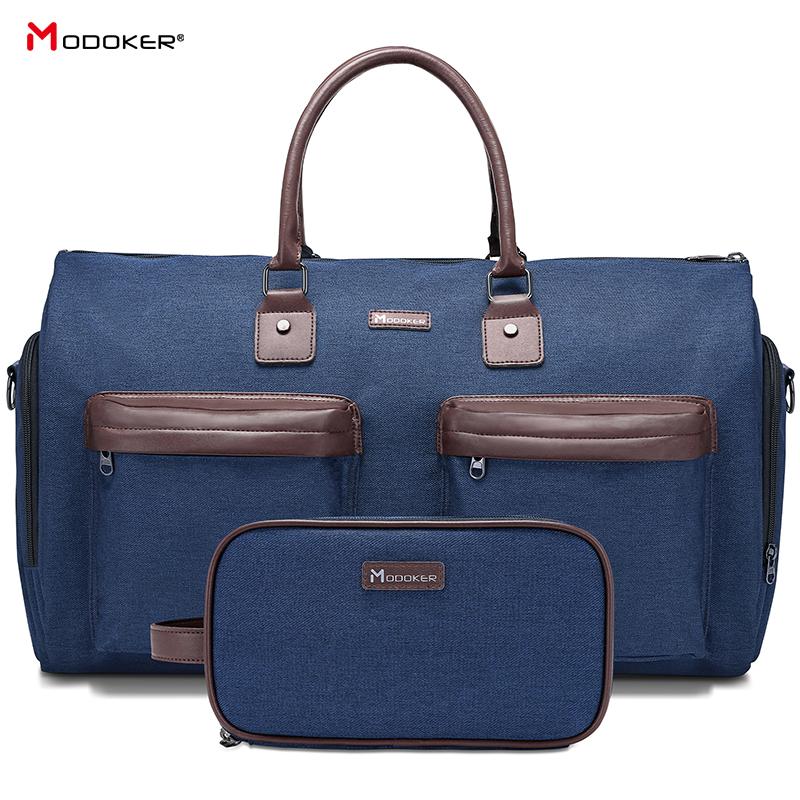 

Duffel Bags Garment Bag Man Bag Extra Large for Business Suit Travel Package With Shoe Pocket, SBS Zipper Durable Strap Blue