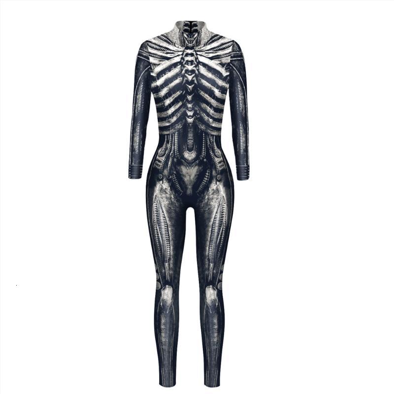 Women's Jumpsuits & Rompers Women Men Skeleton Scary Halloween Costume Vampire Jumpsuit Female Muscle Horror Carnival Party Purim Disguise 8-image-681230136