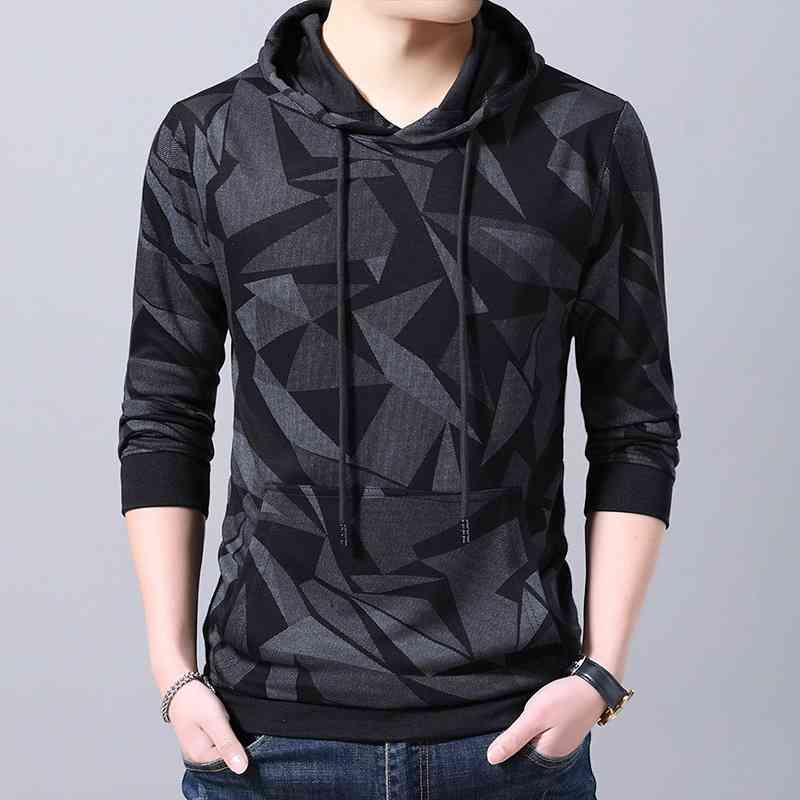 

Pay attention to 2021 spring new hooded long sleeve Pullover men's wear, Black