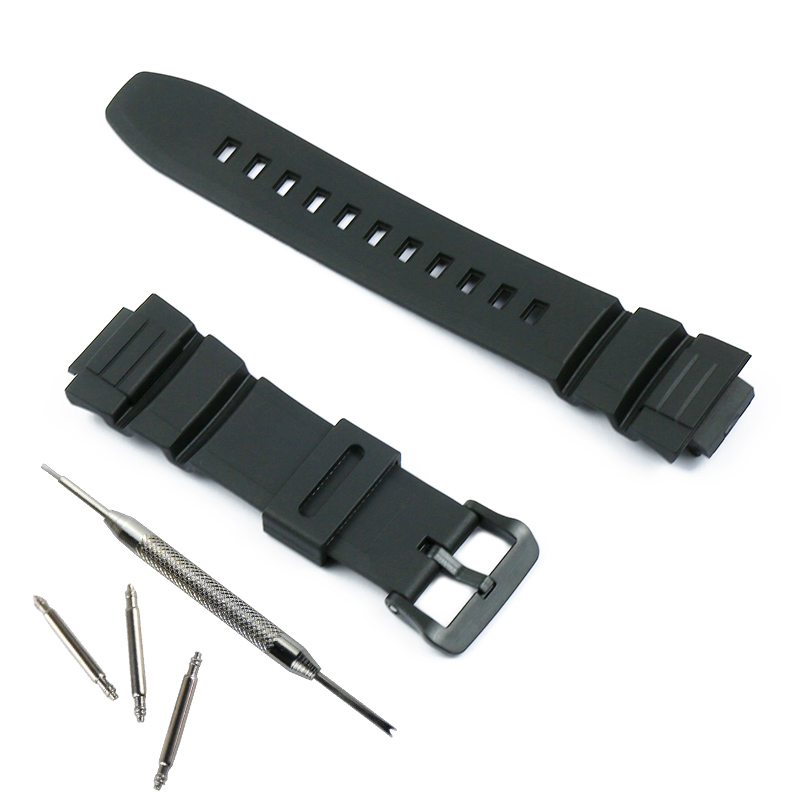 

band Accessories pin buckle for Casio MCW-100H 110H W-S220 HDD-S100 waterproof resin watch strap men and women