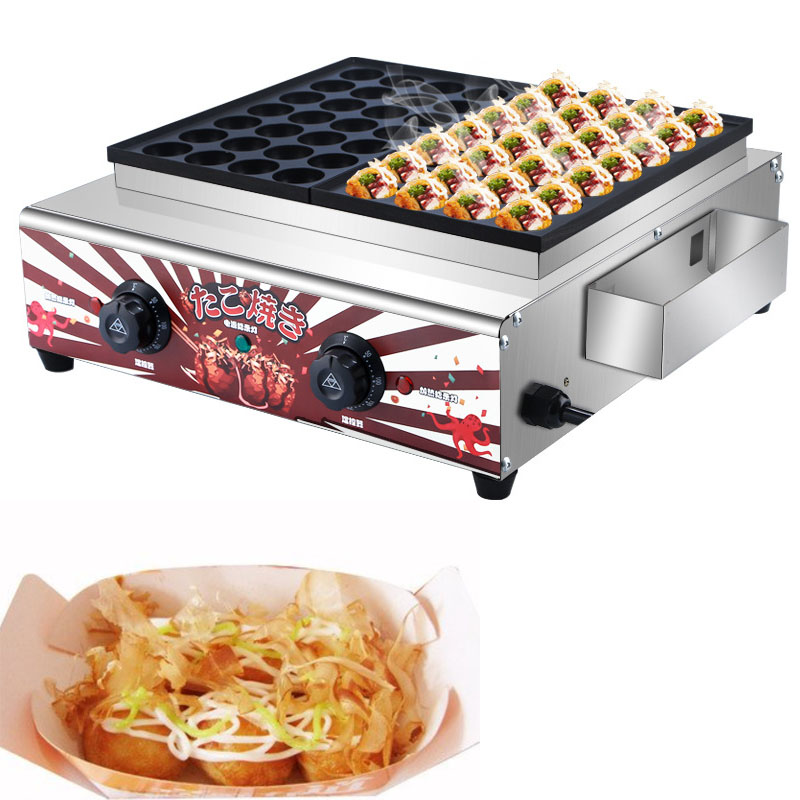 

Takoyaki Machine Electric Baking Pans Non Stick Pot Fish Ball Oven Single Board Octopus Commercial