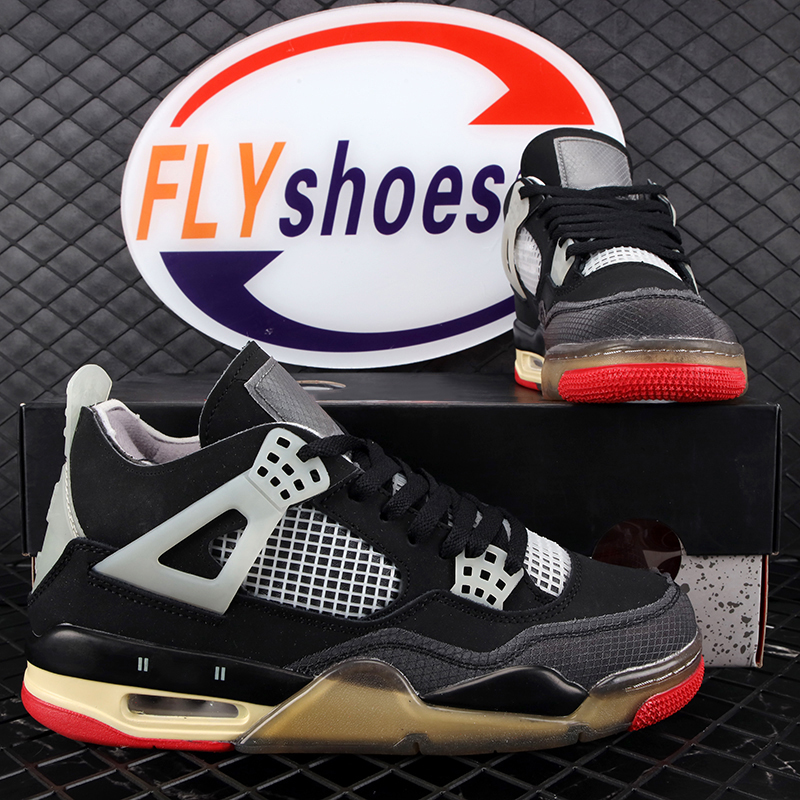 

Sport Jumpman 4s Outdoor Basketball Shoes Retro Sneakers Black Cat Lightning White Oreo University Blue Fire Red Diy Bred Neon Cement Hyper