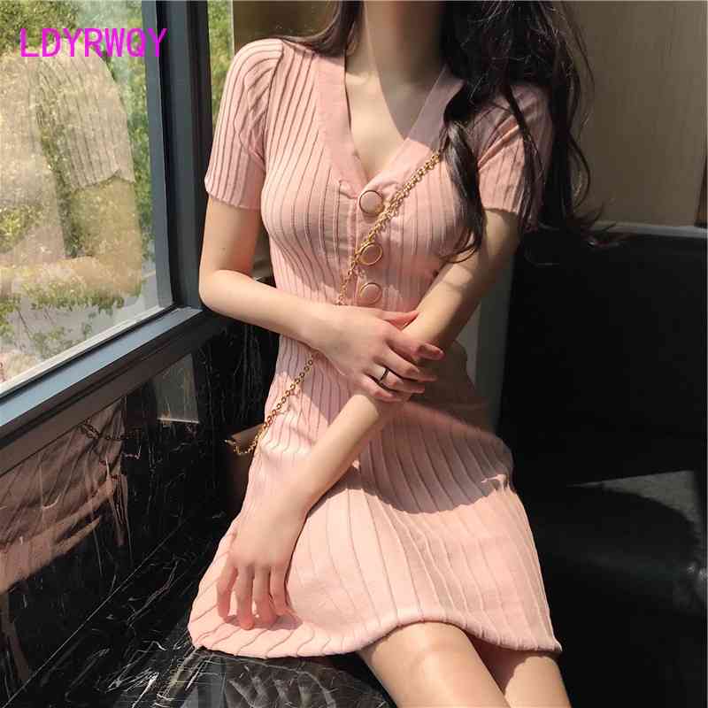 

large size women's fat summer dress ice silk knitted to cover belly pleats Sheath Office Lady 210603, Black