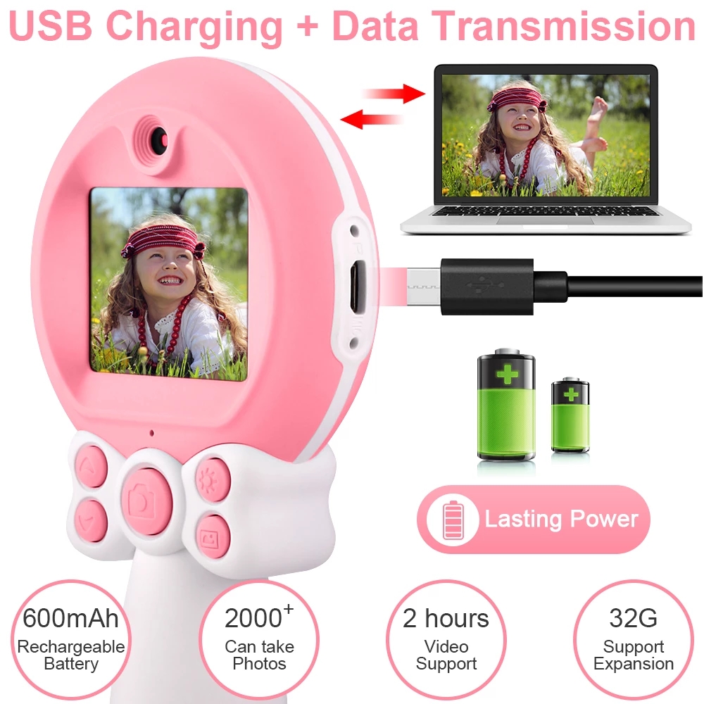 

8MP Children's Camera Photo Front Rear Dual Lens Mini Digital Selfie Kid Toy For Boy Girls' Toys Gift GKTZ Kids