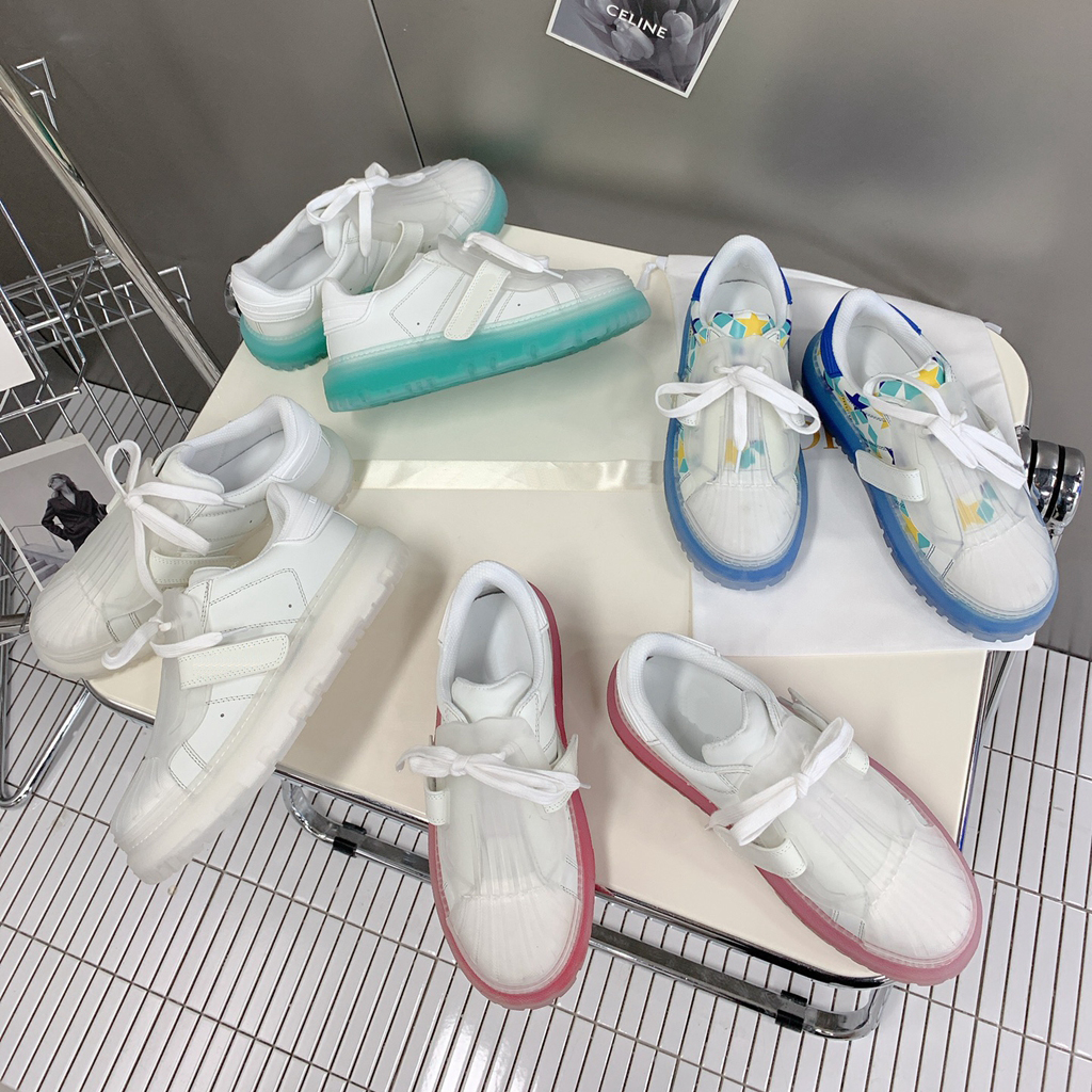 

Fashion Casual Shoes D10R-ID SNEAKER White Calfskin and Rubber Womens Shoes Multi-Color Designer woman platform Lace-up Adhesive Convenient buckle Tongue Sneakers