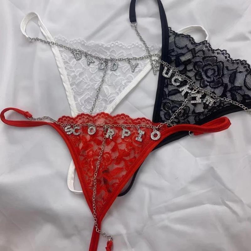 

Women's Panties Waist Chain Stainless Steel Sexy Custom Letter Body Jewelry For Girl Valentine's Day Underwear Thong Back Panti, Capricorn