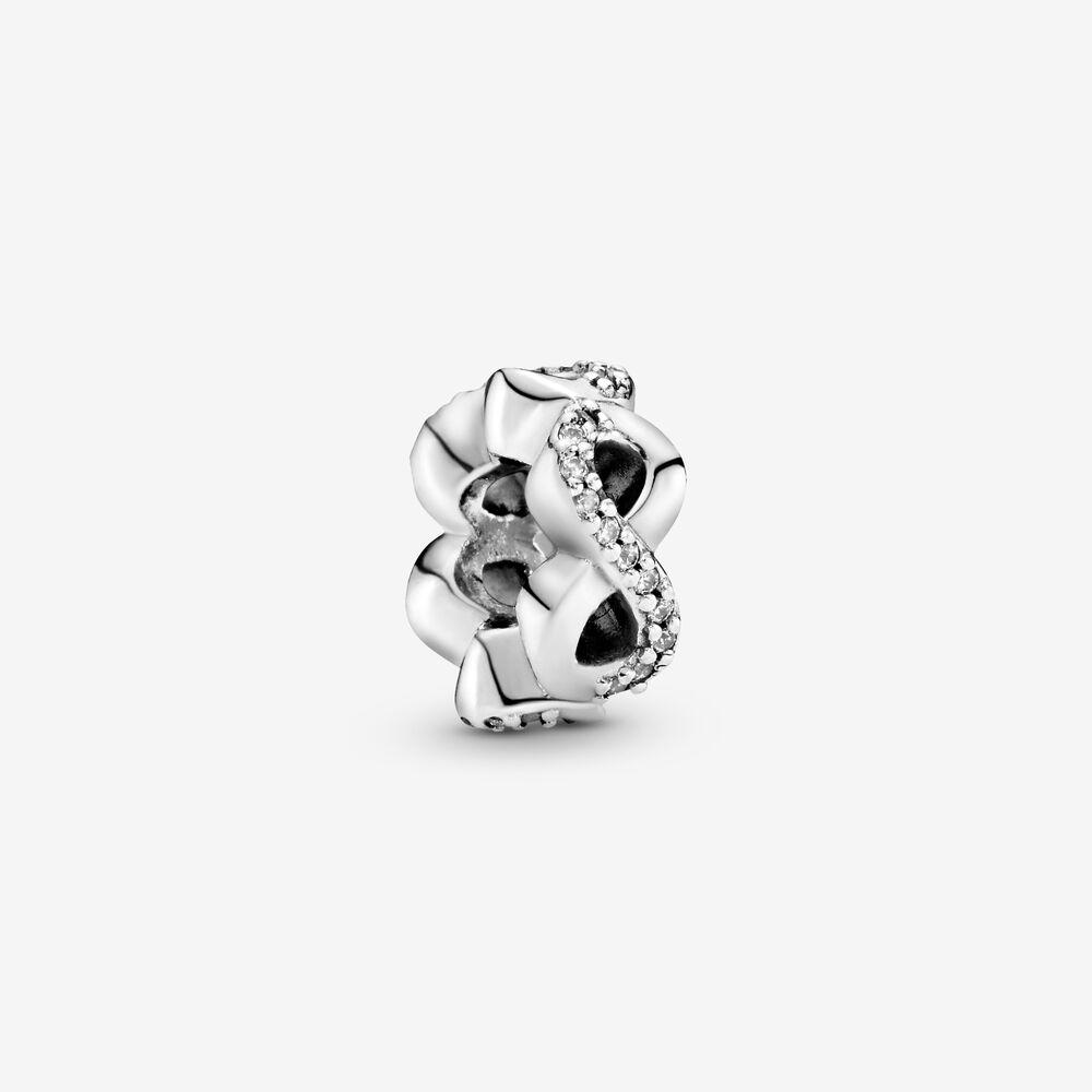 

100% 925 Sterling Silver Sparkling Infinity Spacer Charm Fit Pandora Original European Charms Bracelet Fashion Wedding Jewelry Accessories
