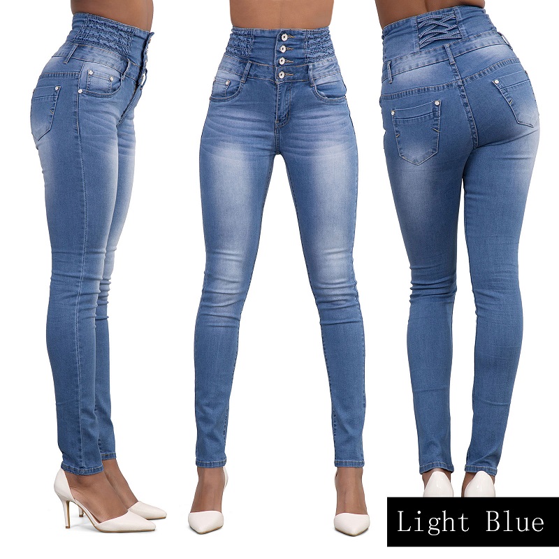 

20112016 new arrival wholesale woman denim pencil pants brand stretch jeans high waist pants women high waist jeans, Blue