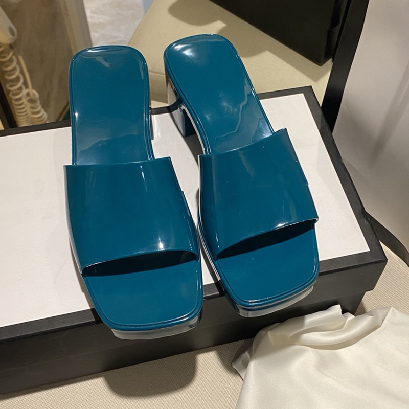 

2021 Newest Brand woman slipper Top quality Luxury designer sandals summer fashion jelly slide high heel slippers Casual shoes Green Alphabe, Black