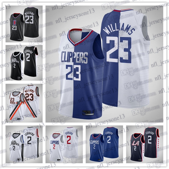 

Custom Angeles Men women youth 2020-21 Clipperss 23 LouWilliams 2 Leonard Black AuthenticCity Jersey