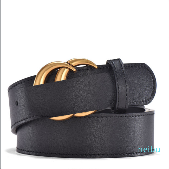 

Fashion men women belt women G high quality large gold buckle leather black and white color for4 gold men box belt free cowhide belt, Black;brown