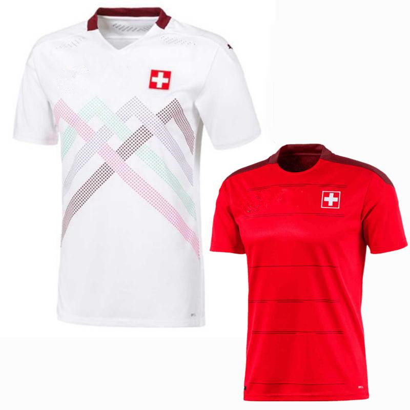 

Swiss Home Away Soccer Jerseys 2020-2021 Seferovic Xhaka 20-21 Elvedi Akanji Rodriguez Zakaria Embolo Behrami Shaqiri uniforms Football shirts, Black;yellow