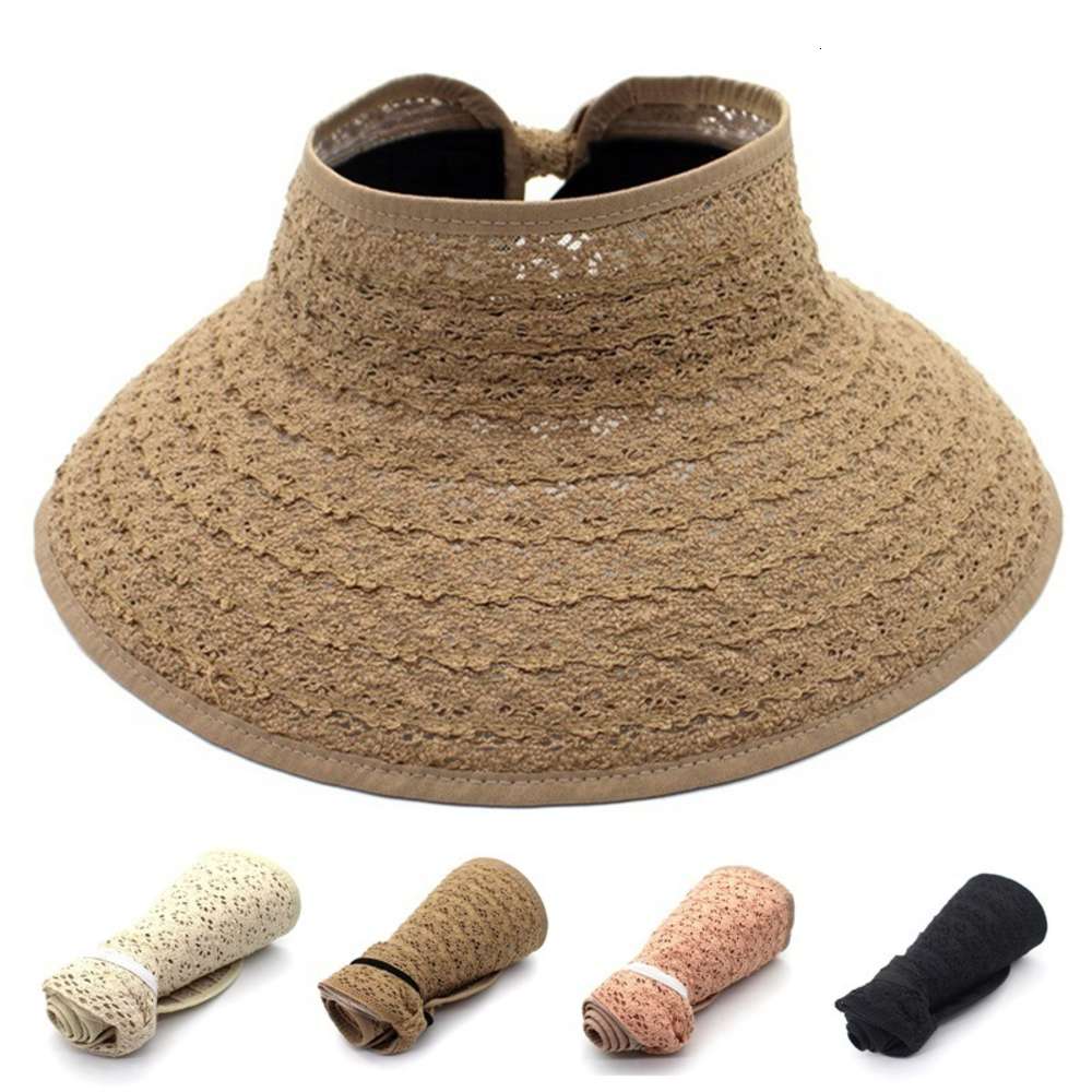 

Sun hat Korean fashion versatile lace Women's summer folding top sun Hat, Blue;gray