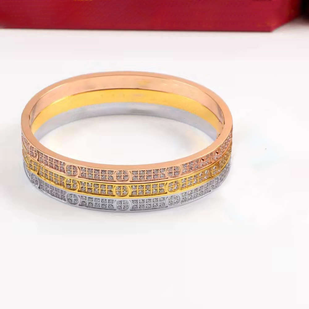 

fashion Designer design Diamond screwdriver Bracelet not fade rose White gold love Bangle bracelets lovers mens womens jewelry gift gemstone bangles