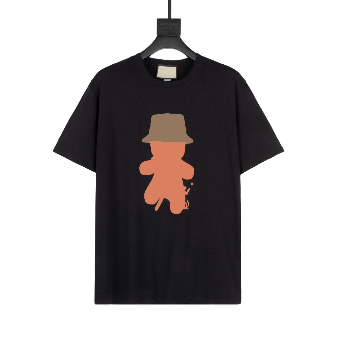 

Fashion Summer Tops Mens Casual T Shirts for Men Women Short Sleeve Tee Shirt Clothing Letter Pattern Printed Tees Crew Neck Black Khaki, Black 1