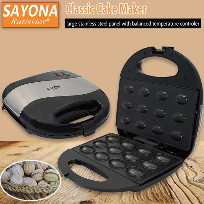 

Moulds Electric Walnut Cake Maker Automatic Mini Nut Waffle Bread Baking Machine Bakeware Sandwich Iron Toaster Breakfast Pan Oven 220V Moulds