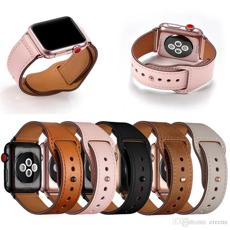 

Genuine Leather Apple watch band loop 42mm 38mm Watchband for iWatch 44mm 40mm 5/4/3/2/1 Bracelet Accessories