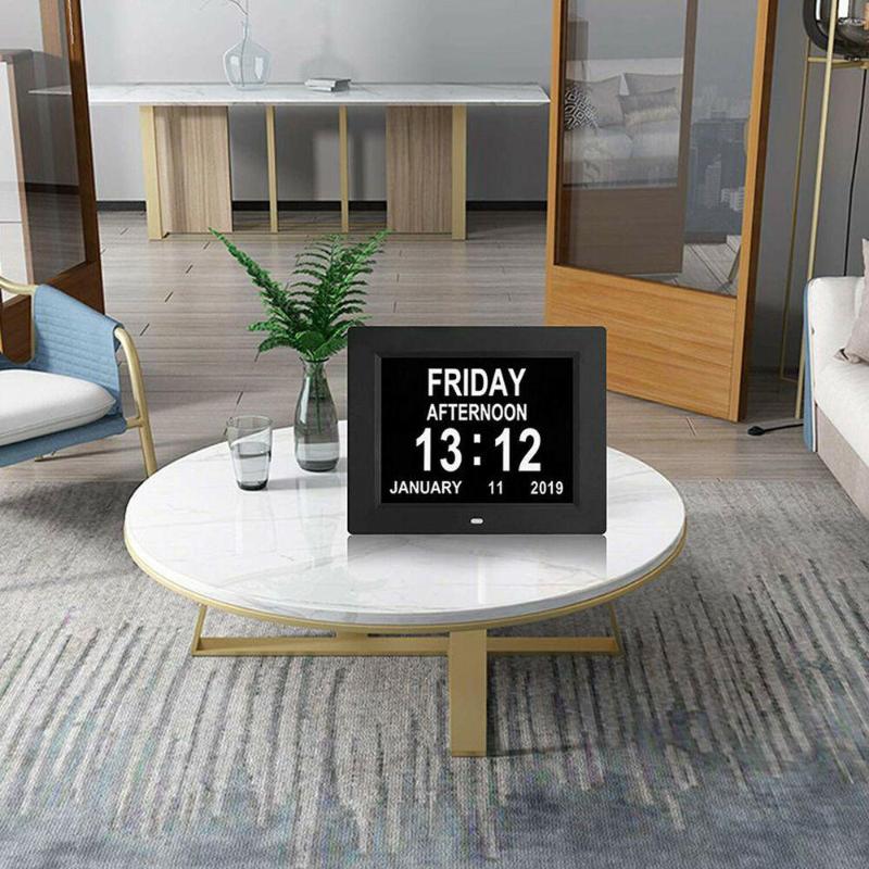 

Desk & Table Clocks Digital Calendar Alarm Wall Mounted Day Clock With 8inch Screen Display For Extra Impaired Vision People Aged Seniors De