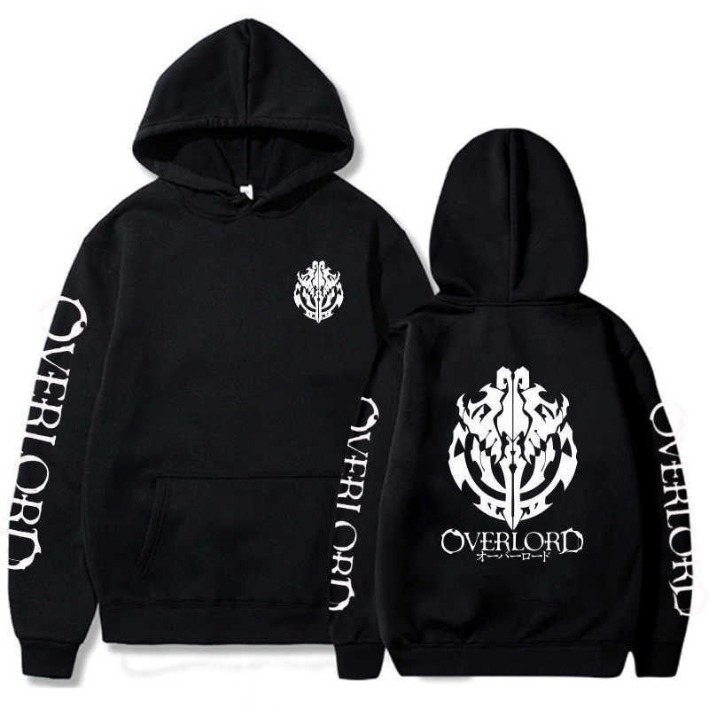 

Overlord Long Sleeve Casual Loose Fit Print Anime Unisex Hoodie Y0727, Black