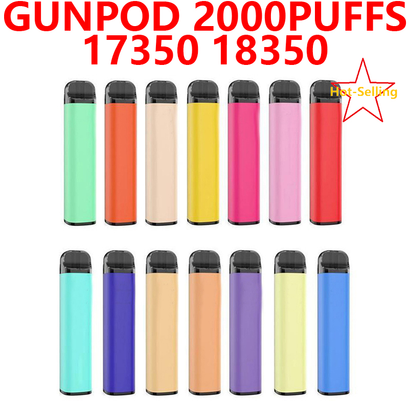 

Gunpod 17350 18350 Battery 2000 Puffs Disposable Vape Pen E Cigarette Deivce With 1250mAh 8ml Pod Vaporizer Starter Kit wholesale Australia VS elf bar