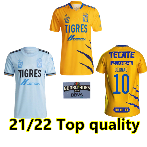 

21 22 7 Star NAUL Tigres Home Soccer Jerseys 2021 Away GIGNAC VARGAS DAMIAN Camiseta de Foot Maillot Shirt Third Football Uniform, 21/22 away