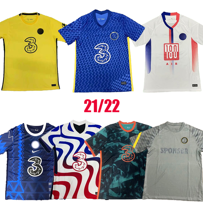 

2021 2022 Chels Soccer Jersey Havertz WERNER Chilwell PULISIC KantÃ© ziyech Silva 21 22 football shirt Camiseta pre match uniform, Black