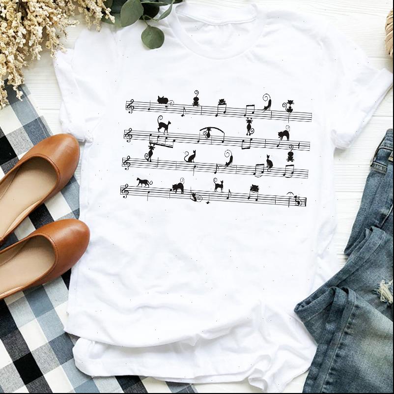 

cartoon cat pet casual clothing womens animal fashion print tee clothes graphic, White