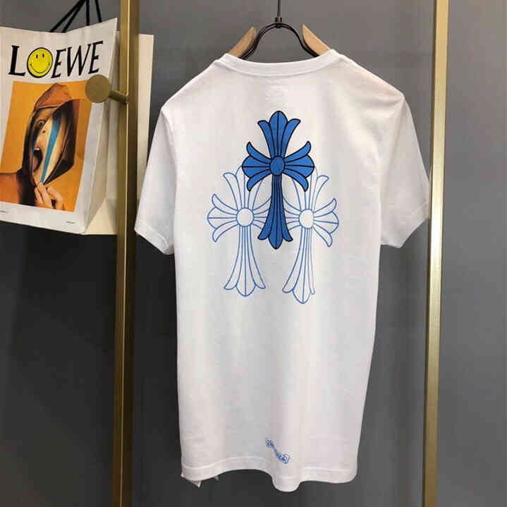 

21 Summer Fashion Brand New Short Sleeve T-shirt Ch Cro Cross Print Unisex Casual Versatile T-shirt, White
