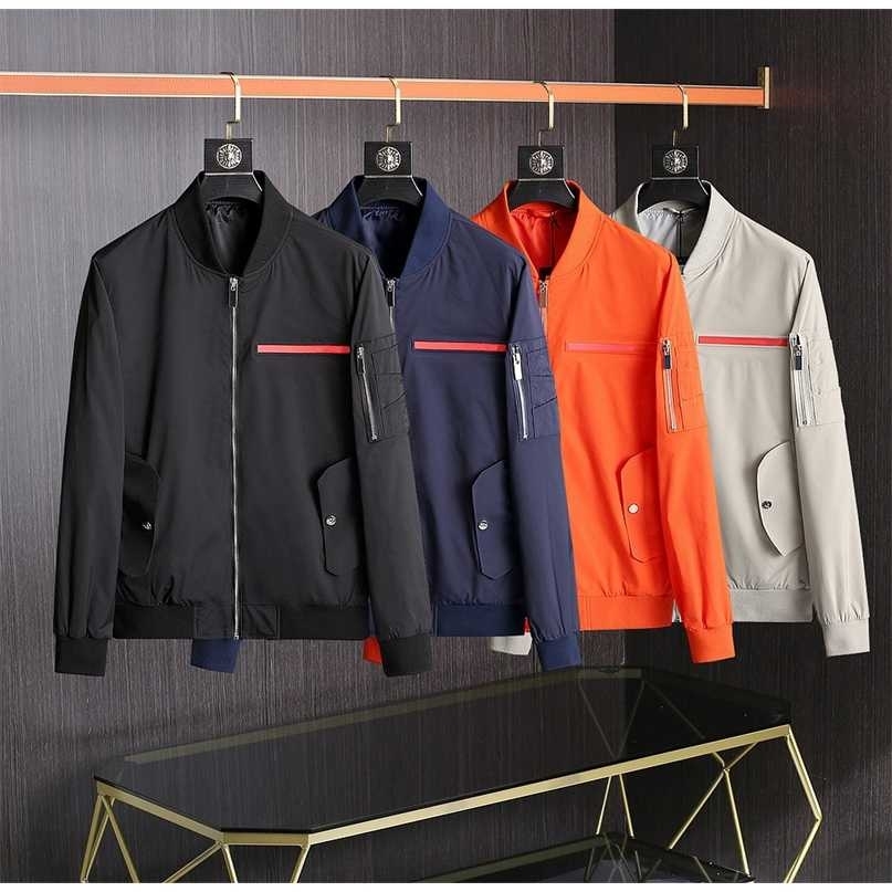 

Spring and Autumn Men's Jacket Solid Color Casual Style Baseball Collar Zipper Cardigan High Quality 211110, Blue-230
