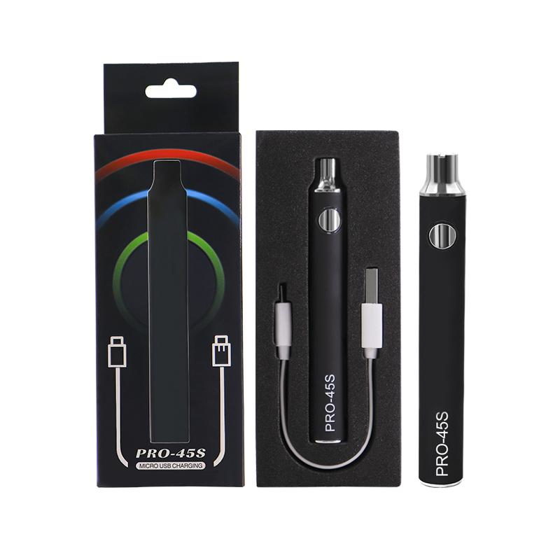 

510 Thread Vape Pens 900mAh Variable Voltage 45 Seconds Preheating Battery With USB Cable Charger For Thick Oil Vape Cartridges