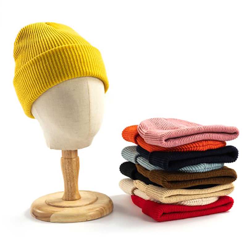 

Beanies Solid Color Winter Hat For Woman Knit Bonnet Warm Baotou Wool Riding